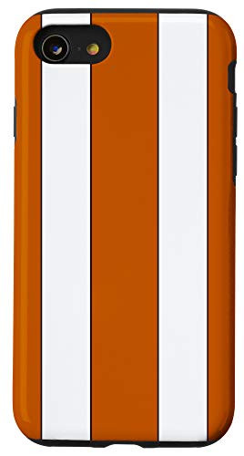 iPhone SE -2020- / 7 / 8 Texas Fan Burnt Orange White Striped Pattern Long Horn Case