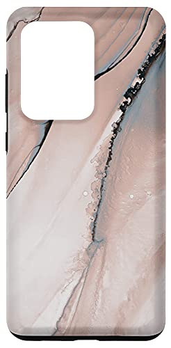 Galaxy S20 Ultra Elegant Blush Pink  and  Black Watercolor Ink Pattern Case