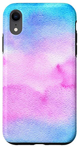 iPhone XR Abstract blue and pink spilled ink Case