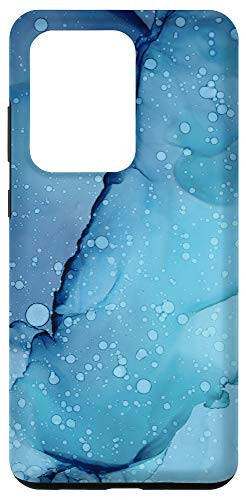 Galaxy S20 Ultra Aqua Blue Ocean Watercolor Abstract Inkblot Case