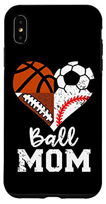 iPhone XS Max Ball Mom Funny Soccer Football Baseball Basketball Heart Case iPhone XS Max Ball Mom Funny Soccer Football Baseball Basketball Heart Case