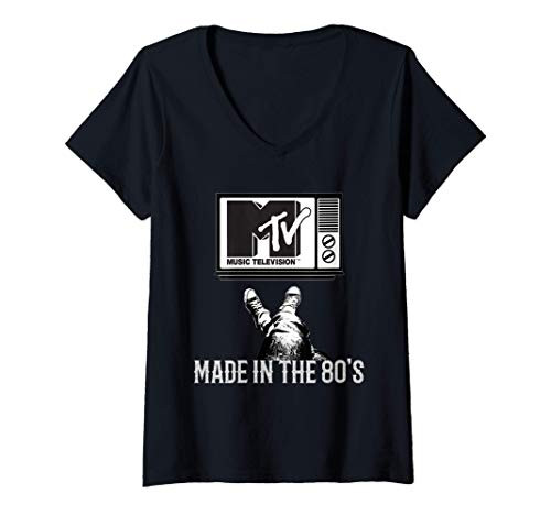 Mademark x MTV - Womens MTV Made in the 80's Vintage Shirt for MTV Fans Men Women V-Neck T-Shirt Mademark x MTV - Womens MTV Made in the 80's Vintage Shirt for MTV Fans Men Women V-Neck T-Shirt