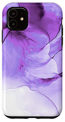 iPhone 11 Elegant Purple Ink Abstract Colorful Swirl Pattern Case