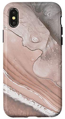 iPhone X/XS Elegant Blush Pink  and  Black Watercolor Ink Pattern Case
