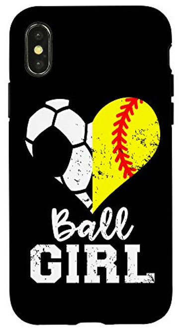 iPhone X/XS Ball Girl Heart Funny Soccer Softball Girl Case