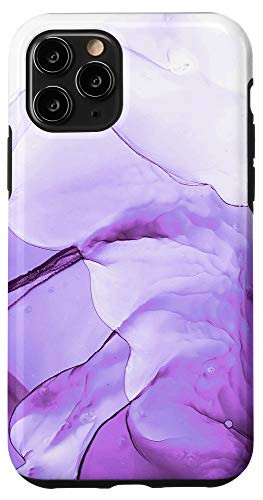 iPhone 11 Pro Elegant Purple Ink Abstract Colorful Swirl Pattern Case