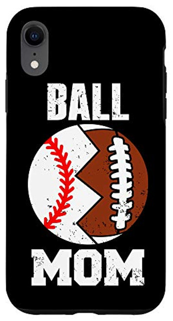 iPhone XR Ball Mom Funny Football Baseball Player Mom Case
