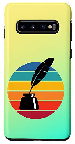 Galaxy S10 Rainbow Sunset Quill Feather Pen and Ink Southwest Retro Case