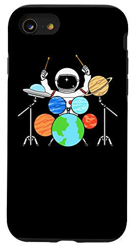 iPhone SE -2020- / 7 / 8 Astronaut Drummer Gift for Space Fans Case