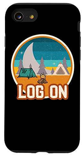 iPhone SE -2020- / 7 / 8 Funny Camping Retro Log On Campfire Pun Camping Case
