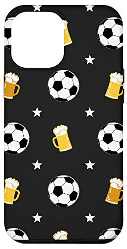 iPhone 12 Pro Max Soccer Ball Beer Mug Pattern Case