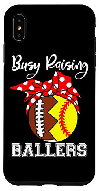 iPhone XS Max Busy Raising Ballers Mom Funny Football Softball Case iPhone XS Max Busy Raising Ballers Mom Funny Football Softball Case