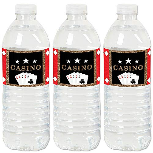 Las Vegas - Casino Party Water Bottle Sticker Labels - Set of 20