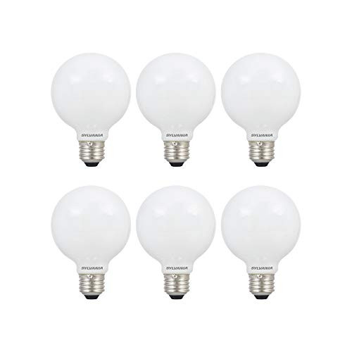LEDVANCE Sylvania LED TruWave Natural Series Globe G25 Light Bulb, 40W Equivalent Efficient 4.5W, Medium Base Dimmable Frosted 5000K Daylight, 6 Pack -40888- LEDVANCE Sylvania LED TruWave Natural Series Globe G25 Light Bulb, 40W Equivalent Efficient 4.5W, Medium Base Dimmable Frosted 5000K Daylight, 6 Pack -40888-
