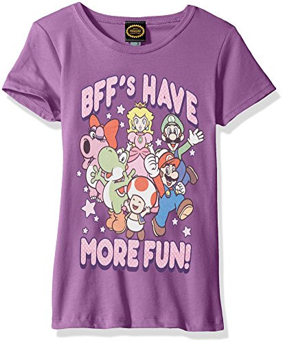 Nintendo Little Girls More Fun Graphic T-shirt, Purple Berry, M