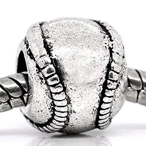 Baseball Softball Ball Sports Little League Spacer Charm for European Bracelets id-2692