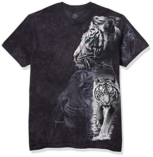 The Mountain White Tiger Stripe Adult T-Shirt, Black, XL The Mountain White Tiger Stripe Adult T-Shirt, Black, XL