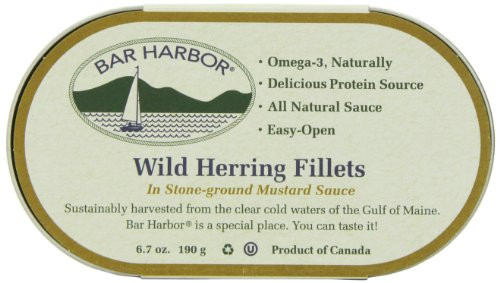 Bar Harbor Wild Herring Fillets in Stone Ground Mustard, 6.7 Ounce