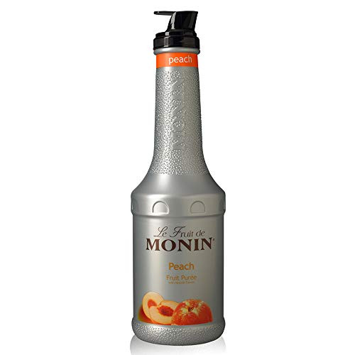 Monin - Peach Fruit Puree, Summertime Sweetness, Great for Cocktails, Smoothies, and Lemonades, Vegan, Non GMO, No Artificial Ingredients -1 Liter-