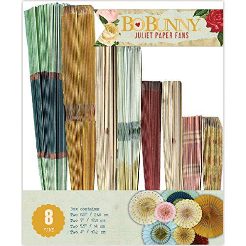 Bo Bunny Juliet Paper Fans 8/Pkg, Transparent