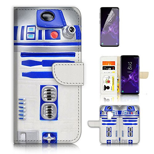 ( For Samsung S9+ / Galaxy S9 Plus ) Flip Wallet Case Cover & Screen Protector Bundle - A0716 Starwars BB8