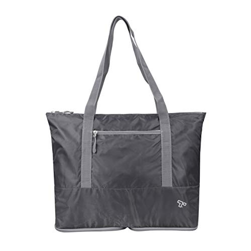Travelon- Packable Folding Tote Bag - Charcoal