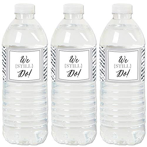 We Still Do - Wedding Anniversary - Anniversary Party Water Bottle Sticker Labels - Set of 20