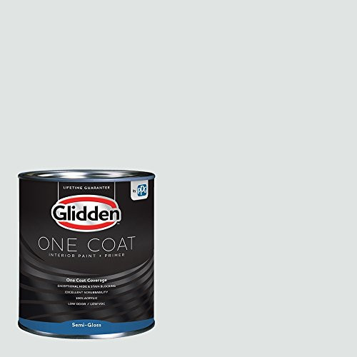 Glidden Interior Paint  plus Primer- Blue/Gray Glimpse, One Coat, Semi-Gloss, 1-Quart