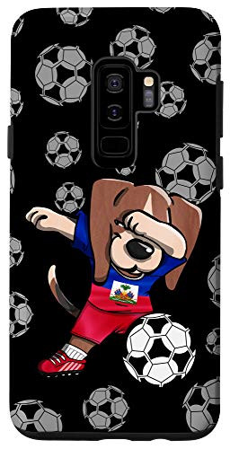 Galaxy S9 plus Dabbing Beagle Dog Haiti Football Haitian Flag Soccer Lovers Case