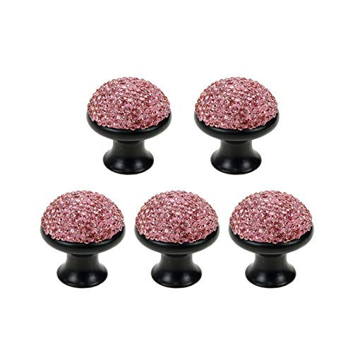 Geesatis 5 Pcs Drawer Pulls Cabinet Knobs Furniture Decor Knob Handle Pull for Home Kitchen Decoration Handle, with Mounting Screws, Pink