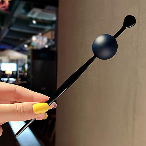 Hair Sticks Japanese Hair Chopsticks Hair Buns, Fashion Sweet Cute Hair Pins for Women Long Hair, Ball Hairpins Disk Hair Headwear-Navy Blue-