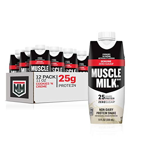 Muscle Milk Genuine Protein Shake, Cookies 'N Crème, 25g Protein, 11 Fl Oz, 12 Pack