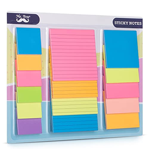 Mr. Pen- Sticky Notes Set, Assorted Sizes, 15 pc, Bright Colors, Sticky Note Pads, Bible Sticky Notes, Sticky Notes, Colored Sticky Notes, Sticky Note Pads, Colorful Sticky Notes Pack, Bible Supplies