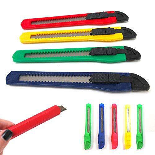 5 Utility Knife Box Cutter Retractable Snap Off Lock Blade Tool Razor Sharp