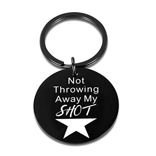 Hamilton Musical Merchandise Gifts Keychain for Girls Boys Friends Not Throwing Away My Shot Broadway Musical Fan Gifts Inspired Christmas Birthday Graduation Gifts for Daughter Son Teens from Dad Mom