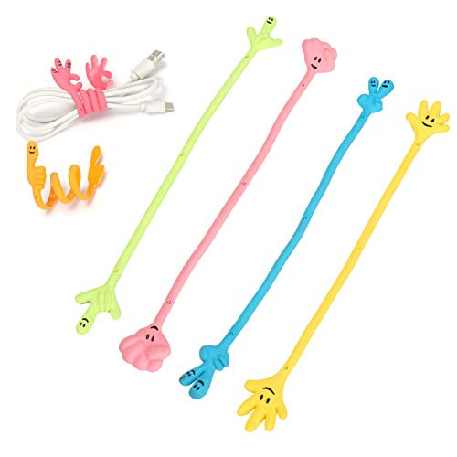 6 Pcs Cable Tie VASTWIN Cord Organizer Reusable Cord Ties Cable Management Silicone Twist Ties Wire Tie Straps for Home Office Electronics Wire