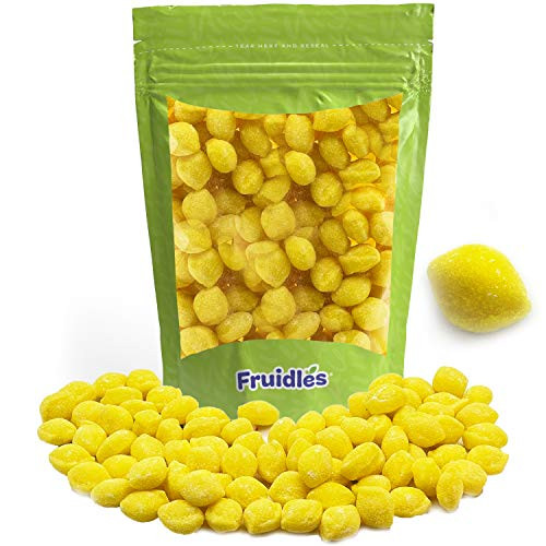 Lemon Sanded Drops, Lemon Shaped Hard Candy, Kosher Parve -40 Count -Half-Pound--