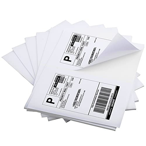 MFLABEL Half Sheet Pre-Cut Gap Self Adhesive Shipping Labels for Laser  and  Inkjet Printers, 8.5'' x 11'' Half Sheet Shipping Address Labels 25 Sheet -Total 50 Labels-