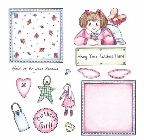 Crafter's Companion Patchwork Polly 6x6 Unmounted Rubber Stamp Set: Chloe Crafter's Companion Patchwork Polly 6x6 Unmounted Rubber Stamp Set: Chloe
