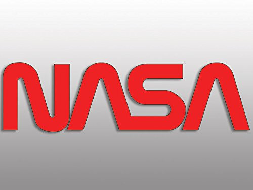 RED NASA Worm Letters Sticker -Space Logo Window Decal Lettering-