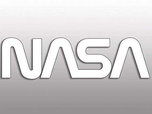 White NASA Worm Letters Sticker -Space Logo Decal Lettering Window-