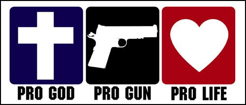 American Vinyl Pro God Pro Gun PRO Life Bumper Sticker -Anti Abortion Christian-