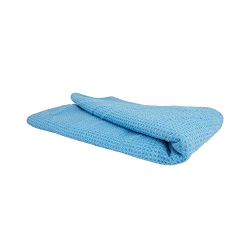 Chemical Guys MIC701 Waffle Weave Glass and Window Microfiber Towel, Light Blue -27" x 16-
