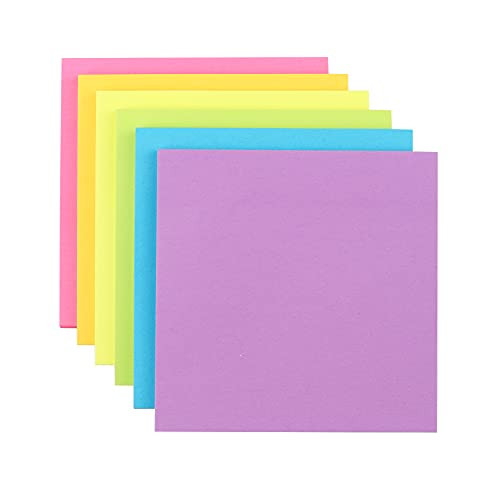 Sticky Notes 4 x 4 Self-Stick Notes 6 Bright Color 6 Pads, 50 Sheets/Pad