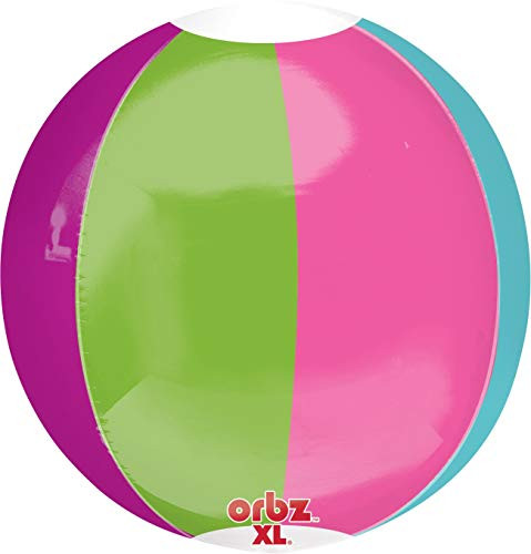Anagram International Beach Ball Orbz Pack Balloon, 16", Multicolor