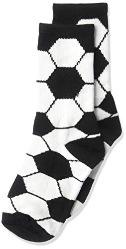 K. Bell Boys' Big Novelty Crew, White Soccer Ball, Shoe Size- 11-14