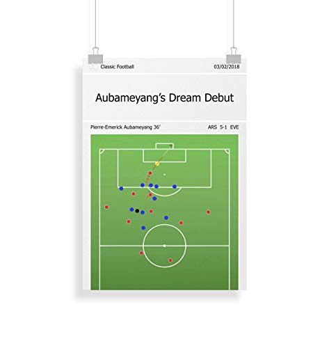 Aubameyang Debut Goal Print Arsenal Soccer Poster