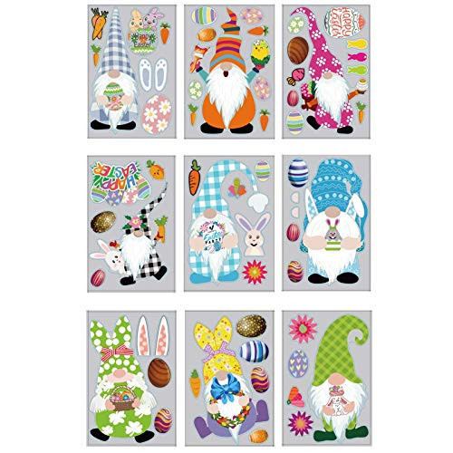 MingMingA Easter Window Clings Decals Stickers Window Static Window Clings for Kids School Home Office Accessories Easter Party Supplies -Easter-