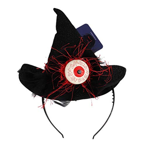 FUNZZY Halloween Horrible Stylish Eyeballs Wizard Hat Hair Band Hair Hoop Headband Hair Accessories for Cosplay Costume Ball Party