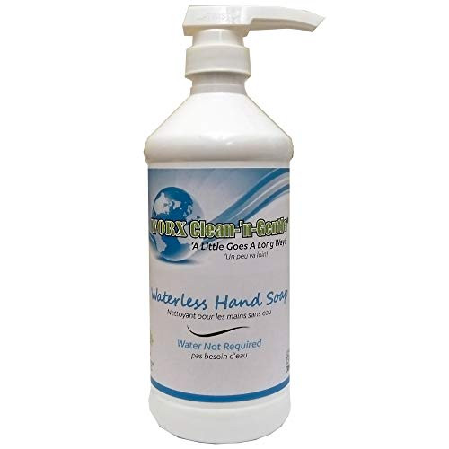 Worx Clean-'n'-Gentle Waterless Hand Soap 13 oz. -384 ml- for use in Industrial, Commercial and Residential applications.